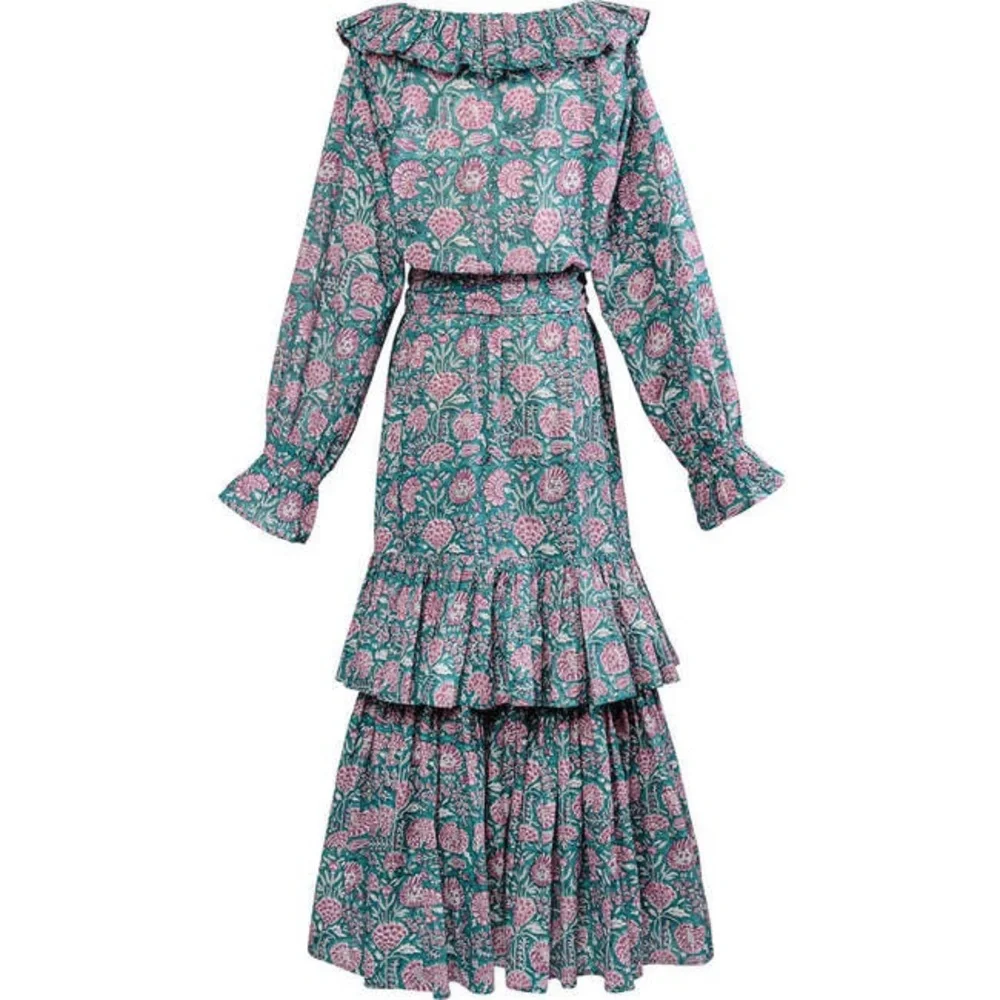 Floral Maxi Dress with Ruffle Details - Picture 3 of 11